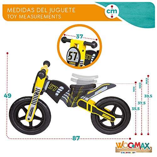 WOOMAX - Bici sin pedales madera niños 2-5 años(85370)