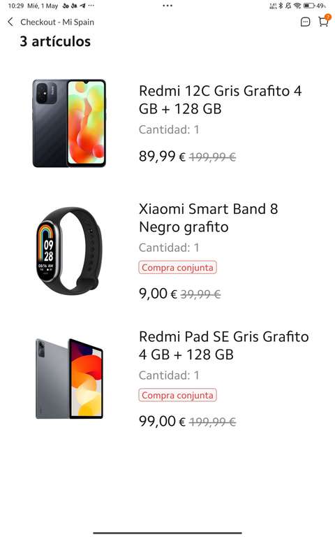 Móvil Redmi 12C 128gb + Tablet Redmi Pad SE (128gb) + Xiaomi Band 8
