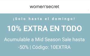 Women'Secret: 10% EXTRA en TODO Acumulable a Mid Season Sale hasta -50%