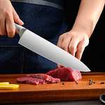 Juego de Cuchillos 2 Piezas, Cuchillo Cocinero 20cm + Cuchillo Santoku 18cm Fabricado en Acero Inoxidable