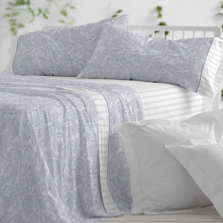 Burrito Blanco | Juego de Sábanas 100% Algodón Cama 150-160 Azul