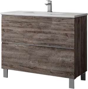 Mueble de baño Alpes roble oscuro 100 x 45 cm