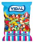 Vidal Golosinas. Mini Mix Azúcar 1kg. Surtido de golosinas con forma de frutitas mini recubiertas de azúcar. Multicolor. Sin Gluten