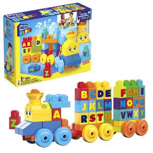 Mega Bloks Tren musical ABC, juguete de construcción para bebé +1 año (Mattel FWK22)