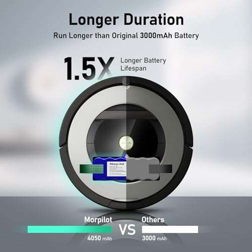 Batería Xlife de Reemplazo para iRobot Roomba morpilot, 14.4V 4050mAh Vida Extendida de 1000 Ciclos Compatible con iSeries 500 600 700 800