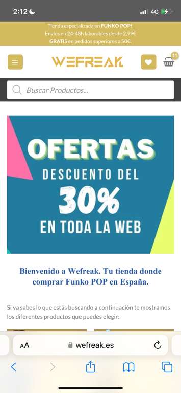 TODOS los Funkos de WeFreak con 30% de descuento!!