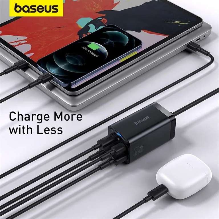 Baseus Gan 65W Usb C Cargador Quick Charge 4,0 3,0  Gan 65W Usb Charger Pd  Type C-Cargadores de teléfonos móviles-Aliexpress