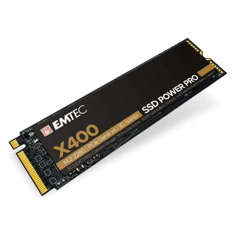 Emtec X400 Power Pro 2TB SSD M.2 PCIe 4.0 3D NAND NVMe (lectura 5200 MB/s y escritura 3800 MB/s) (4TB por 206€)