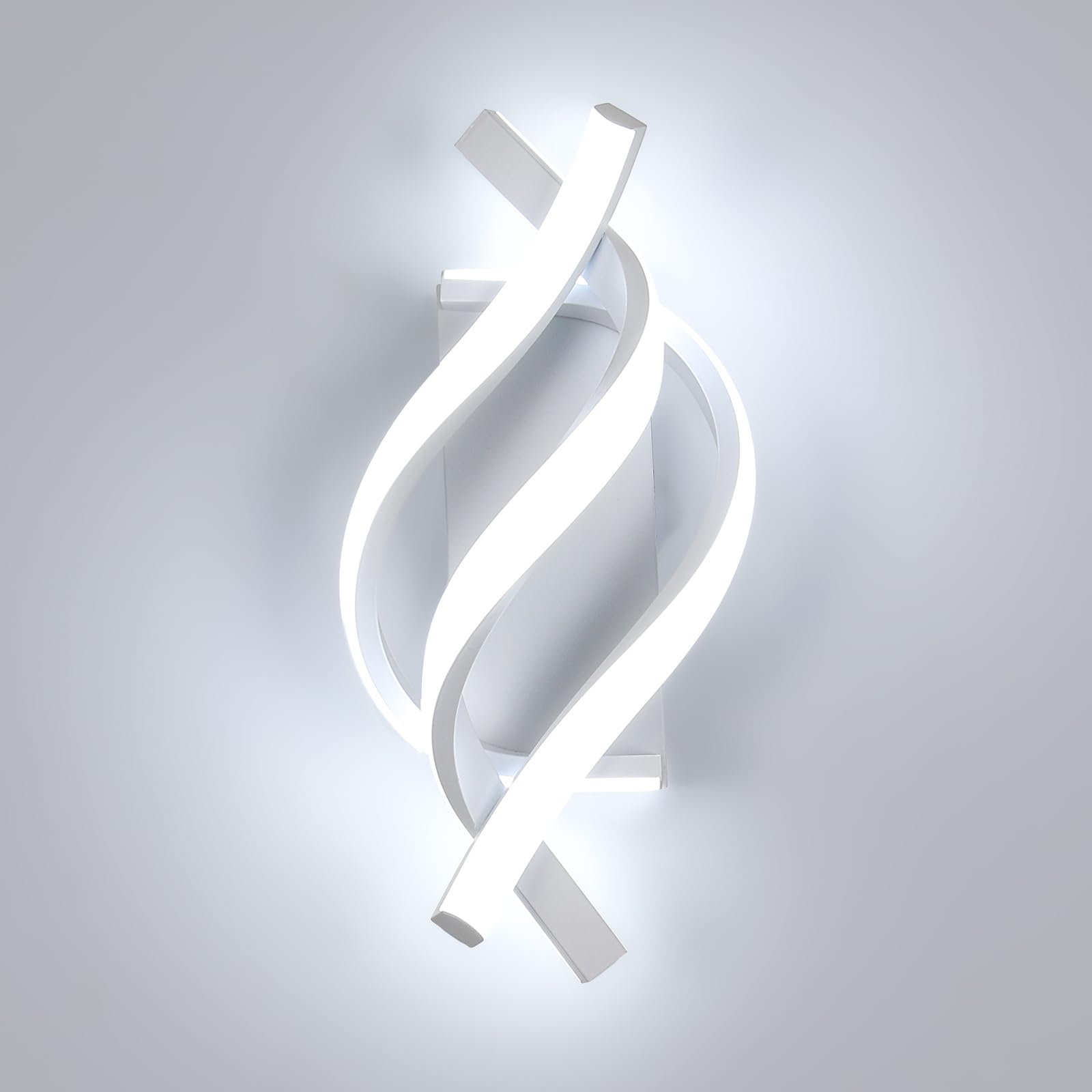 Lámpara de Pared LED, Aplique de pared Moderno Interior 22W 2500LM de Diseño Curvo, Iluminación de Pared 6500K