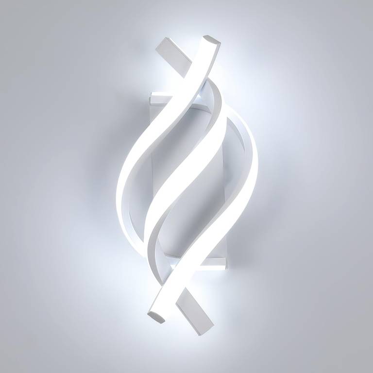 Lámpara de Pared LED, Aplique de pared Moderno Interior 22W 2500LM de Diseño Curvo, Iluminación de Pared 6500K