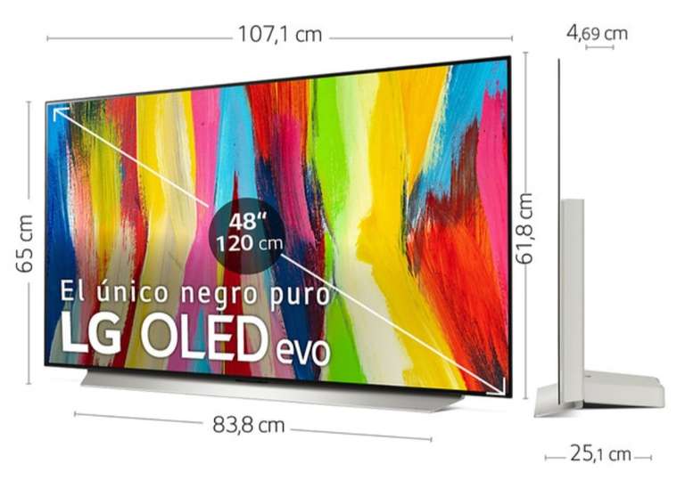 TV OLED 121 cm (48'') LG OLED48C26LB 4K SmartTV WebOS 22, HDR Dolby Vision, HDR10, Dolby Atmos| 800€ ECI PLUS