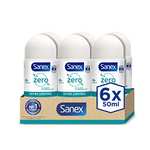 Sanex Zero% Extra Control, Desodorante Hombre o Mujer, Desodorante Roll-on, Protección 48H, Pack 6 Uds x 50ml [Unidad 1'40€]