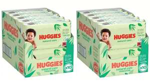1120 Huggies Toallitas Natural Care para Bebé, 99% Agua y con Aloe Vera, 2x 560 toallitas (2x 10 packs de 56 toallitas)
