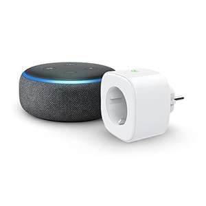 Echo Dot (3.ª generación), Tela de color antracita + Meross Smart Plug (enchufe inteligente WiFi), compatible con Alexa