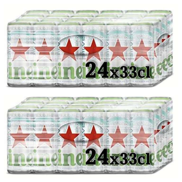 48 latas Heineken Silver Cerveza Lager Pack Lata, 2x 24x33cl [13'33€/pack]