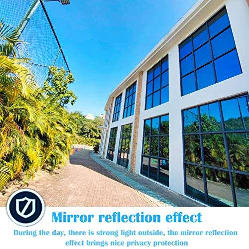 Vinilo para Ventanas Efecto Espejo Cristal Unidireccional - Protector de Privacidad y Anti UV (40x200cm, Plata)