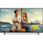 TV LED 50" - Sony Bravia 3, Direct LED, 4K HDR Processor X1 con IA, Smart TV (Google TV), TDT HD, DVB-T2, Dolby Atmos/Vision, Chromecast