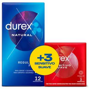 Durex Duplo Natural Plus y Sensitivo Suave - 15 Unidades