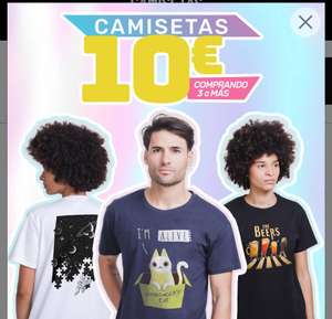 Camisetas a 10€ por la compra de 3 o más