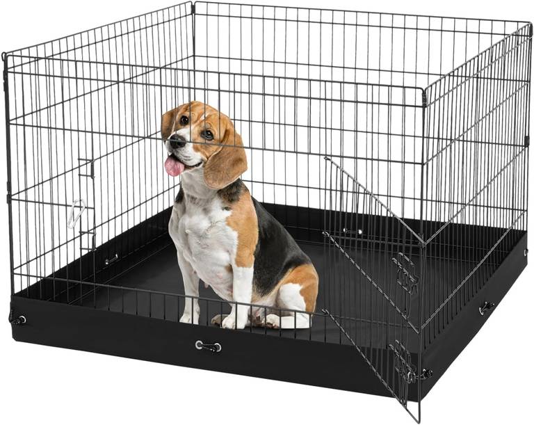 Parque de Juegos para Perros 4 Paneles de 610 x 910, almohadilla Inferior de Tela Oxford 600D para Perros, Gatos y Otros Animales Pequeños