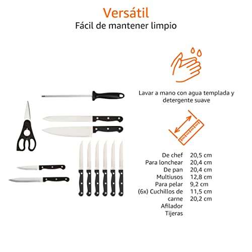 Amazon Basics Juego de cuchillos 14 piezas