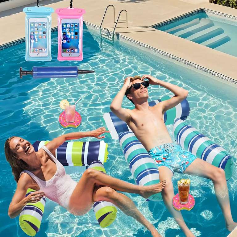 Flotador De Piscina Tumbona Inflable Para Adultos - Colchoneta De Agua Plegable De PVC 176x86cm
