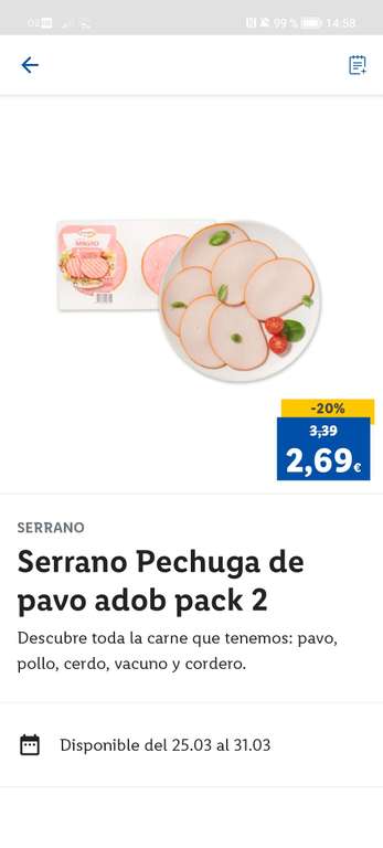 Pechuga de pavo, magro de cerdo, cordero o ternera a 2.69€!