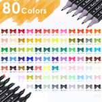 Rotuladores Artist de 80 Colores, Marker Pen Dual Tips Arte del Bosquejo