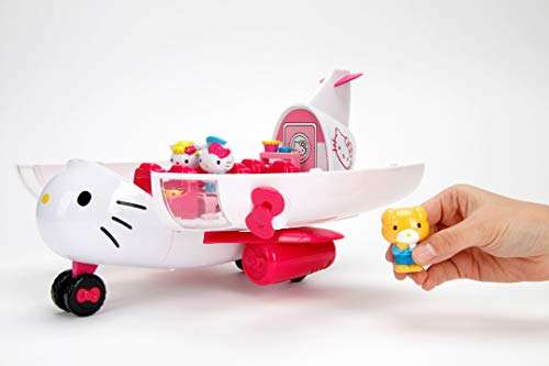 Dickie - Hello Kitty Avión con figuras, apertura de techo, incluye 3 figuras y 20 accesorios