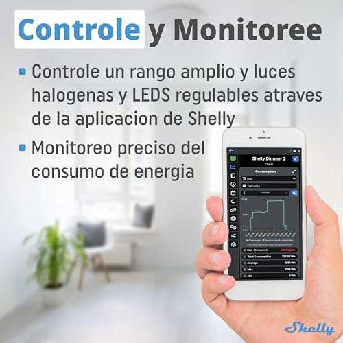 Shelly Dimmer 2 atenuador WLAN Smart Home, compatible con Alexa, Echo y Google Home