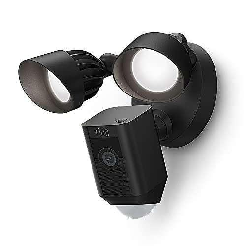 Ring Floodlight Cam Wired Plus de Amazon | Vídeo 1080p HD, focos LED, sirena integrada, instalación por cable
