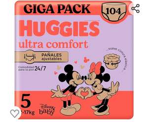 Huggies Ultra Comfort Pañal braguita para bebé con Disney Talla 5 (12-17 kg), 2 packs x 52 pañales, Total 104 Pañales