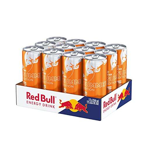 Red Bull Bebida Energética, Albaricoque y Fresa, 12 latas de 250 Mililitros, 3000 Mililitros