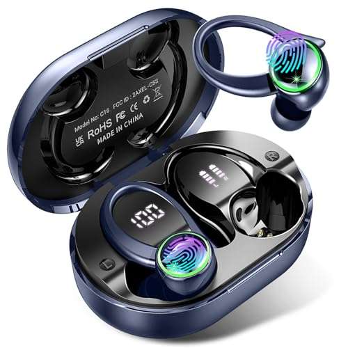 Auriculares Deportivos Inalámbricos Bluetooth 5.3 Con Gancho Negros