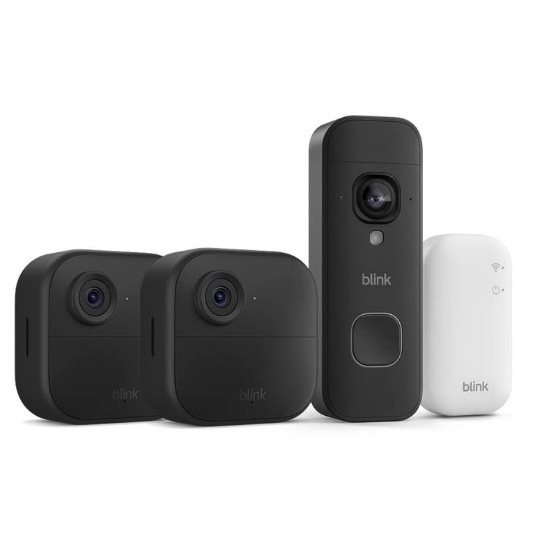Blink Outdoor 4 + Blink Videotimbre 2K+ con pilas (últ. generación): cámara de seguridad inteligente HD sin cables