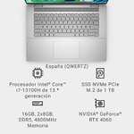 Dell INSPIRON 16 Plus 7630 - WVA 16" 2.5K+ 120Hz, 13700H, 16GB RAM, 1TB SSD, RTX 4060, W11 Home, QWERTY español, Platinum Silver