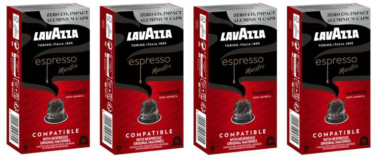 Cápsulas monodosis  Lavazza Espresso Maestro Classico, 10 Cápsulas,  Compatibles con el sistema Nespresso, Rojo