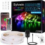 sylvwin Tiras LED RGB 20M - Luces LED con Aplicación Bluetooth y 44 Botones por 20M - 15.99€, 30M - 20.49€, 10M - 14.39€. Aplica 10% o 20%.