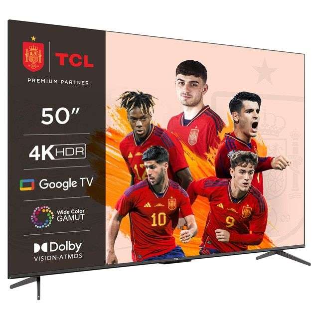 TV LED 126 cm (50") TCL 50P735, UHD 4K, Google TV, Dolby Vision, Dolby Atmos y Google Assistant