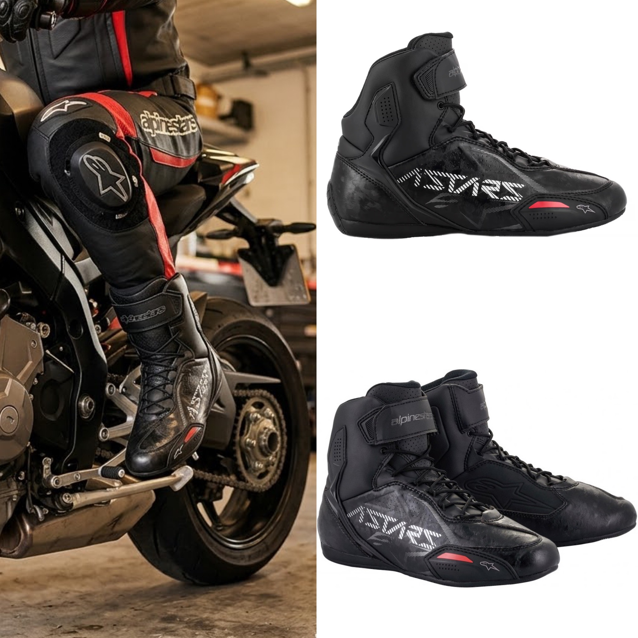 Calzado de moto ALPINESTARS Faster 3 Black/Gun metal | Tallas de 41 a 45,5