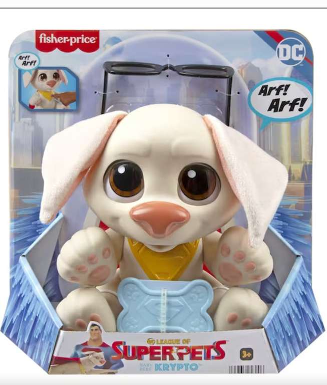 Fisher-Price Muñeco peluche de juguete DC Liga de Super Mascotas Bebé Krypto