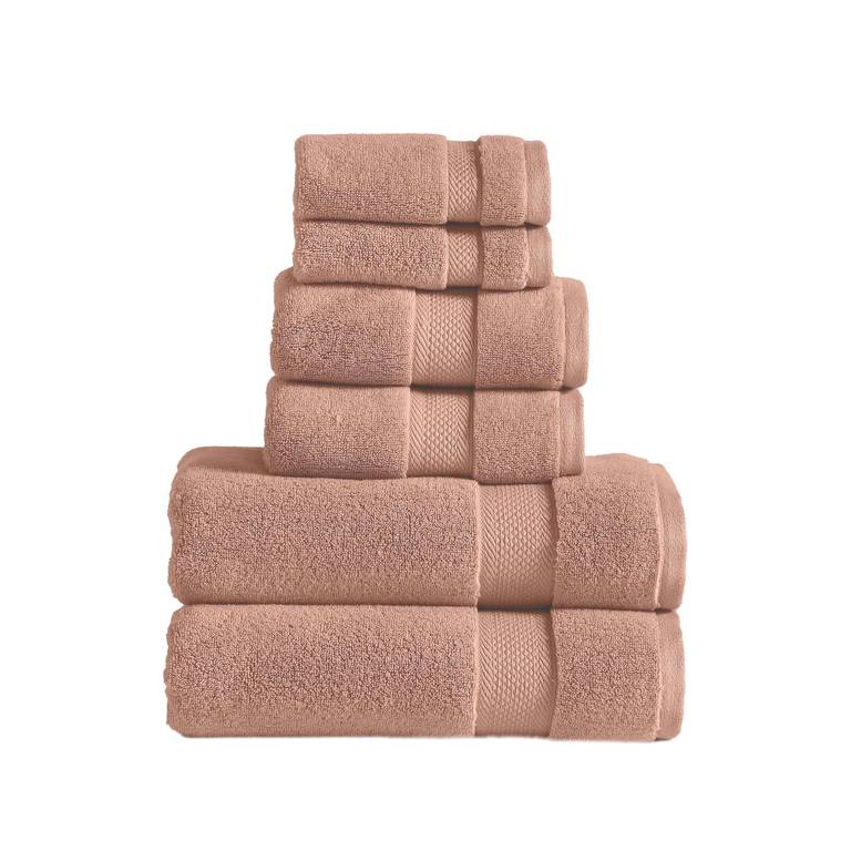Juego de Toallas Modern Threads 6 Piezas – 2 Baño (68,5×137 cm), 2 Mano (40,5×71 cm) 2 Tocador (30,5×30,5 cm) – (Color Arcilla)