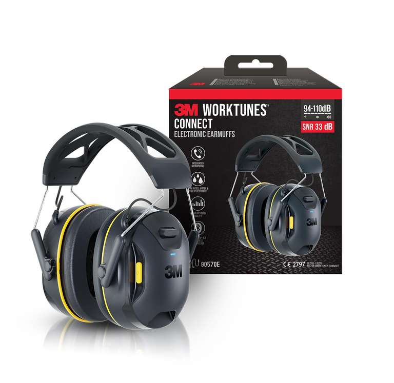 3M WorkTunes Connect Orejeras de protección auditiva con Bluetooth 90570E-1