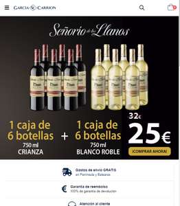 12 botellas de vino por 25€ Señorío de los Llanos D.O. Valdepeñas Tinto Crianza + Blanco Roble