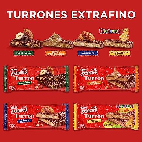 14 tabletas de turrón Nestlé de chocolate con leche y galleta DINOSAURUS (231g/tableta; 3,234kg en total; a 1,05€ cada tableta) [Prime]