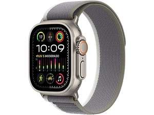 Apple Watch Ultra 2 (2023), GPS + Cellular, 49 mm, Caja de titanio, Gesto doble toque, Correa Trail Loop en Talla M/L de color Verde/Gris