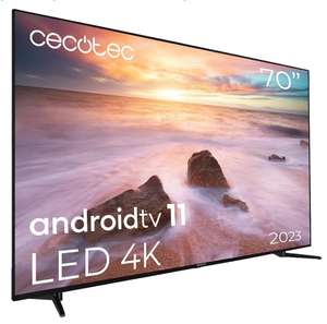 TV LED 70" Cecotec, Smart TV A2 Series ALU20070. 4K UHD, Android 11, Diseño sin Marco, MEMC, Dolby Vision y Dolby Atmos, HDR10, Modelo 2023