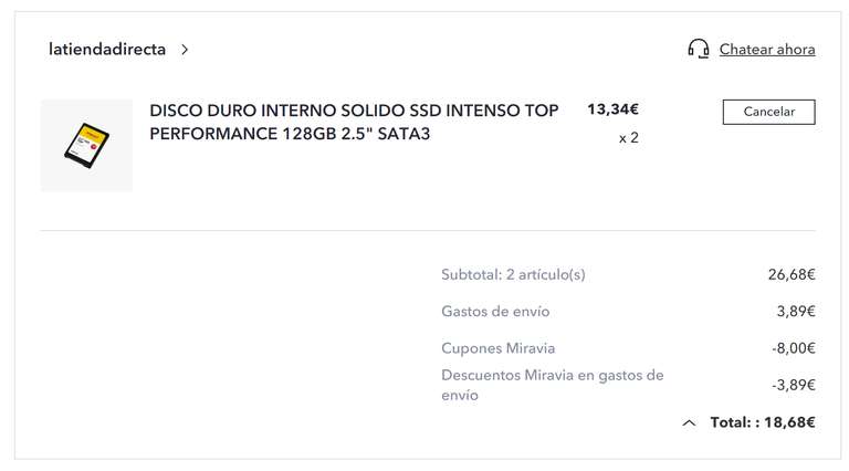 DISCO DURO INTERNO SOLIDO SSD INTENSO TOP PERFORMANCE 128GB 2.5" SATA3