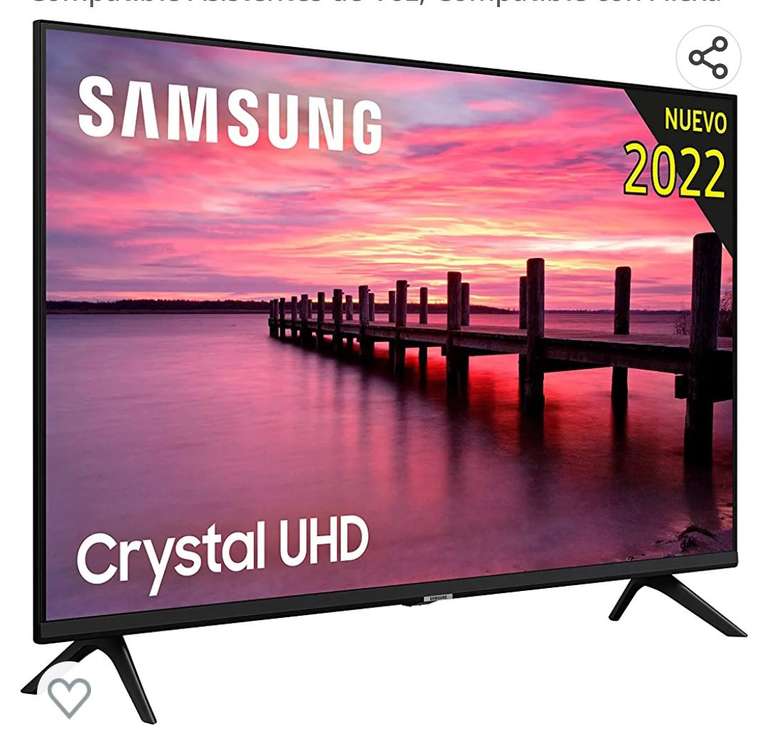 Samsung Crystal UHD 2022 43AU7095 - Smart TV de 43", 4K, HDR 10+, Procesador 4K, PurColor, Sonido Inteligente