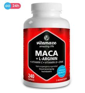 Vitamaze Maca Extracto 4:1+ L-Arginina + Vitaminas + Zinc 240 Cápsulas